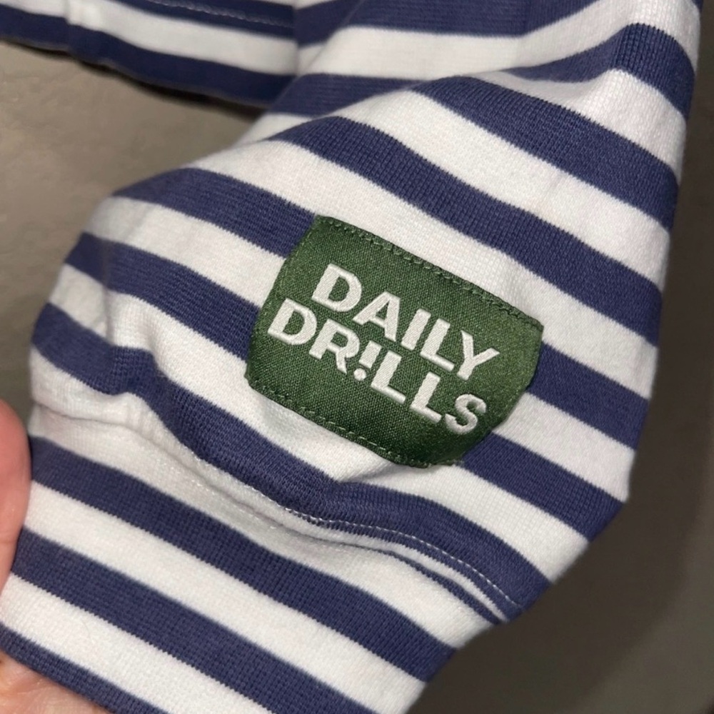 Daily Drills Striped Lounge Set in Navy and White - Picture 4 of 6